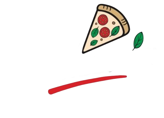 Logo de La Pastizzería con ilustración de rebanada de pizza, restaurante de comida italiana y criolla en Puerto Rico.